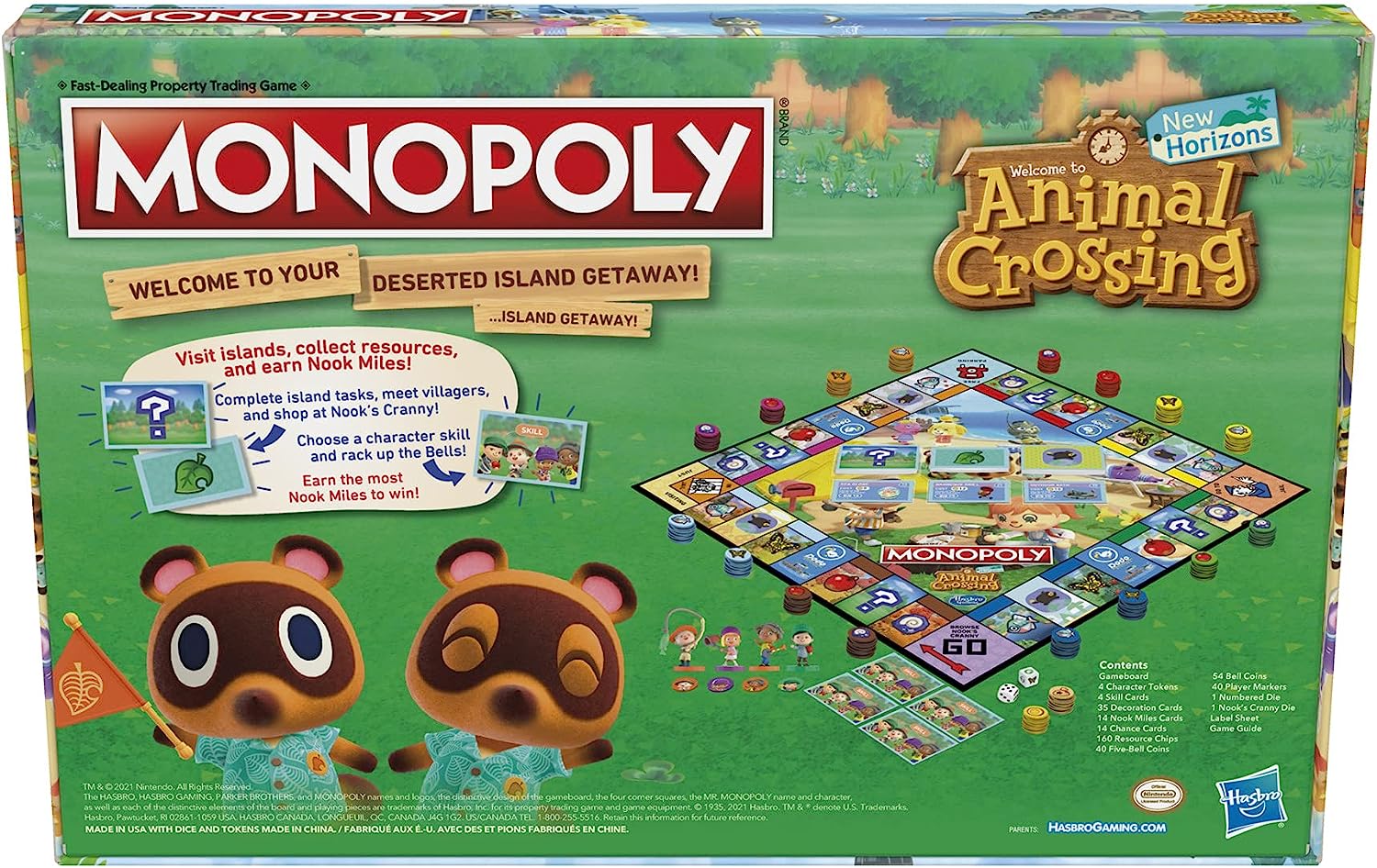 Monopoly: Animal Crossing New Horizons Edition - Board Game - Back of box