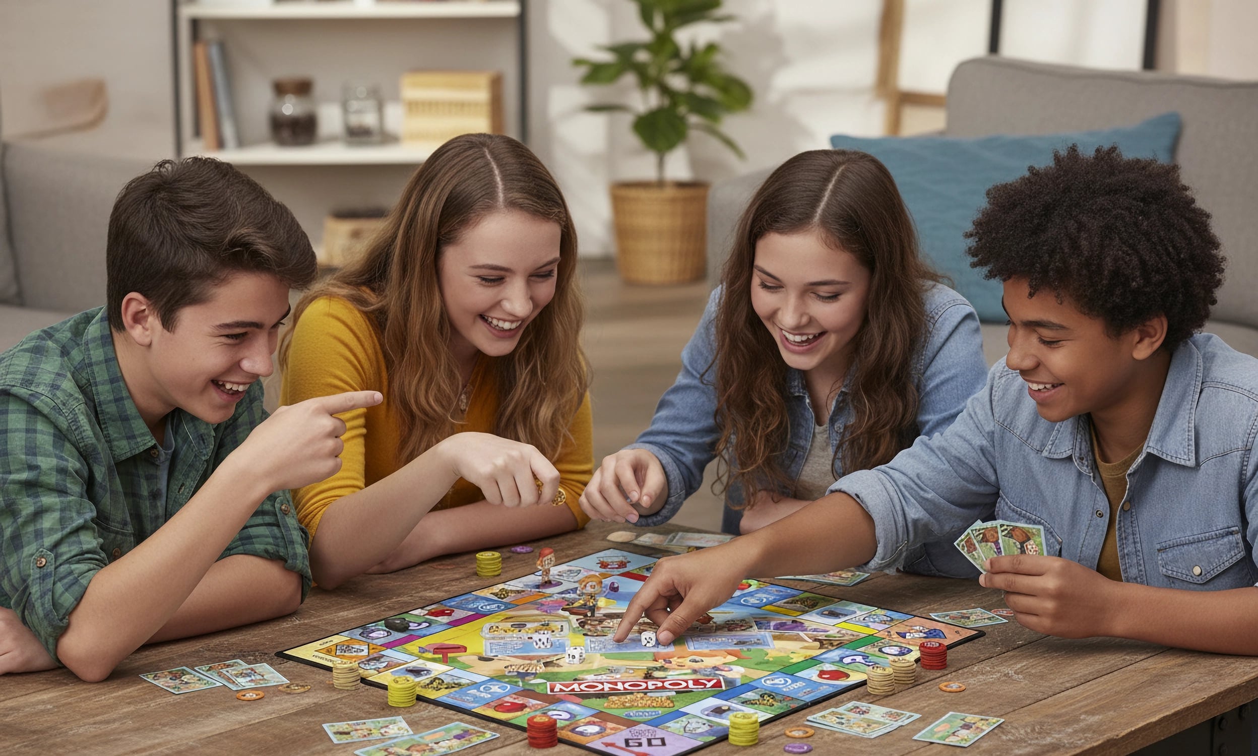 Monopoly: Animal Crossing New Horizons Edition - Board Game - Teens PLaying