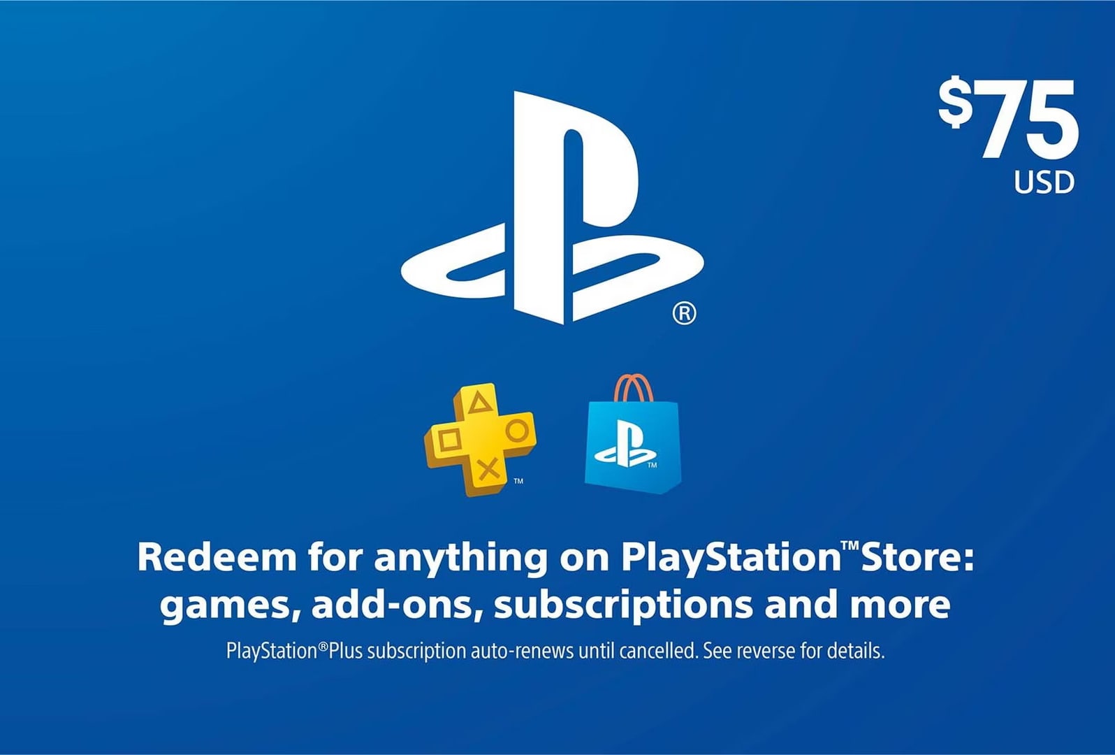 $75 PlayStation Store Digital Gift Card