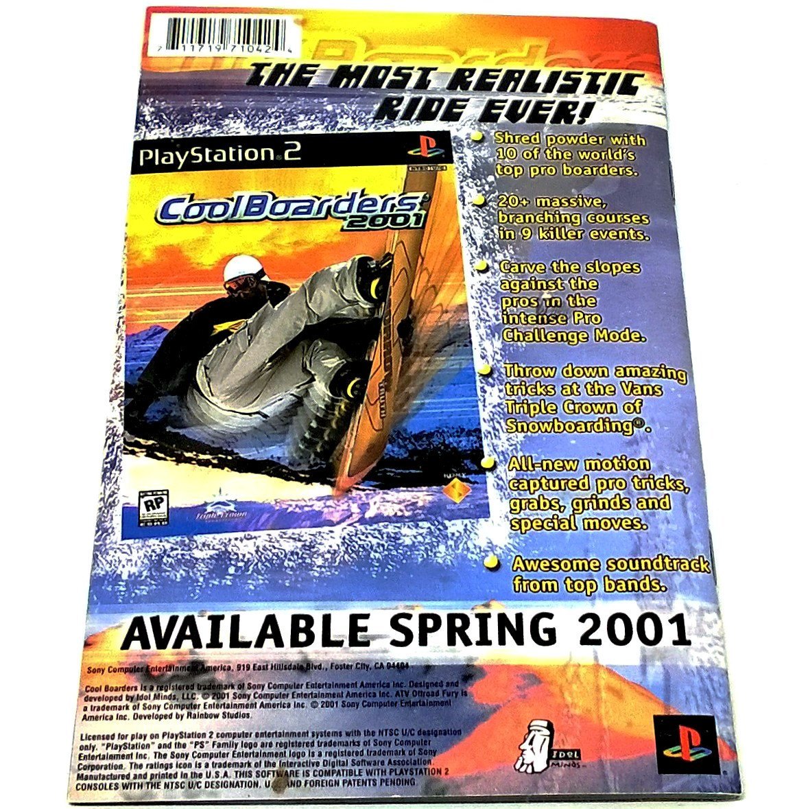 ATV Offroad Fury (Greatest Hits Edition) for PlayStation 2 - Back of manual