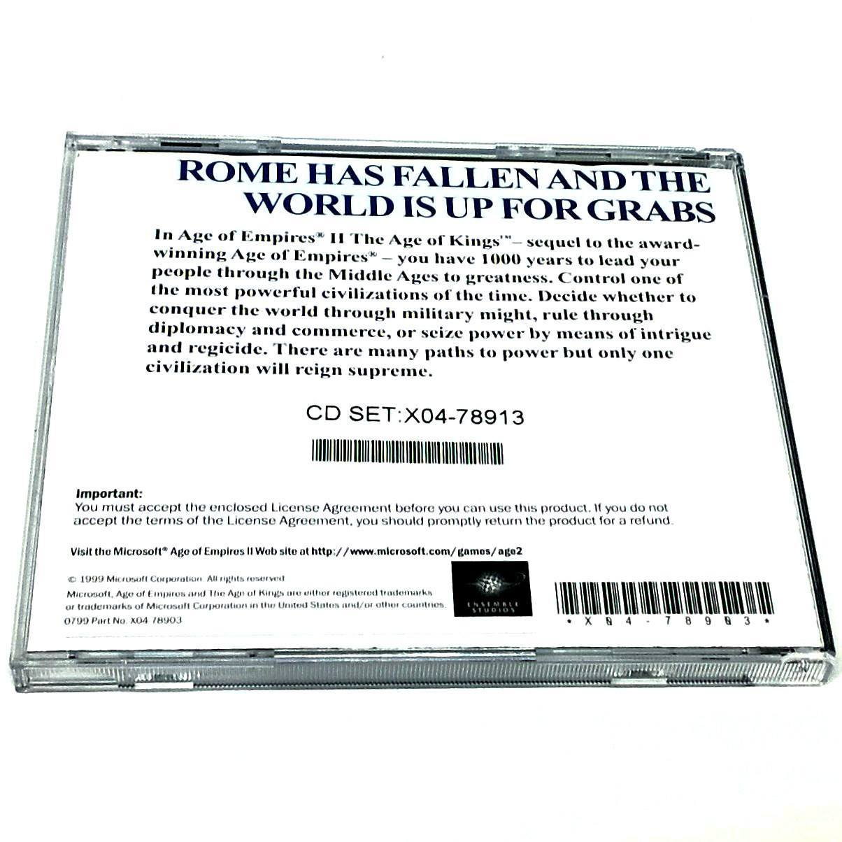 Age of Empires II: The Age of Kings for PC CD-ROM - Back of case