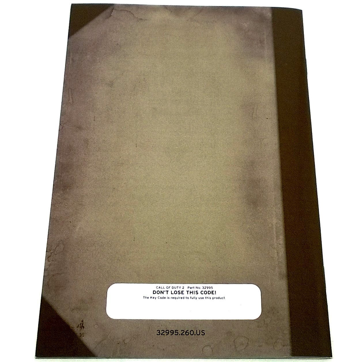 Call of Duty 2 for PC CD-ROM - Back of manual