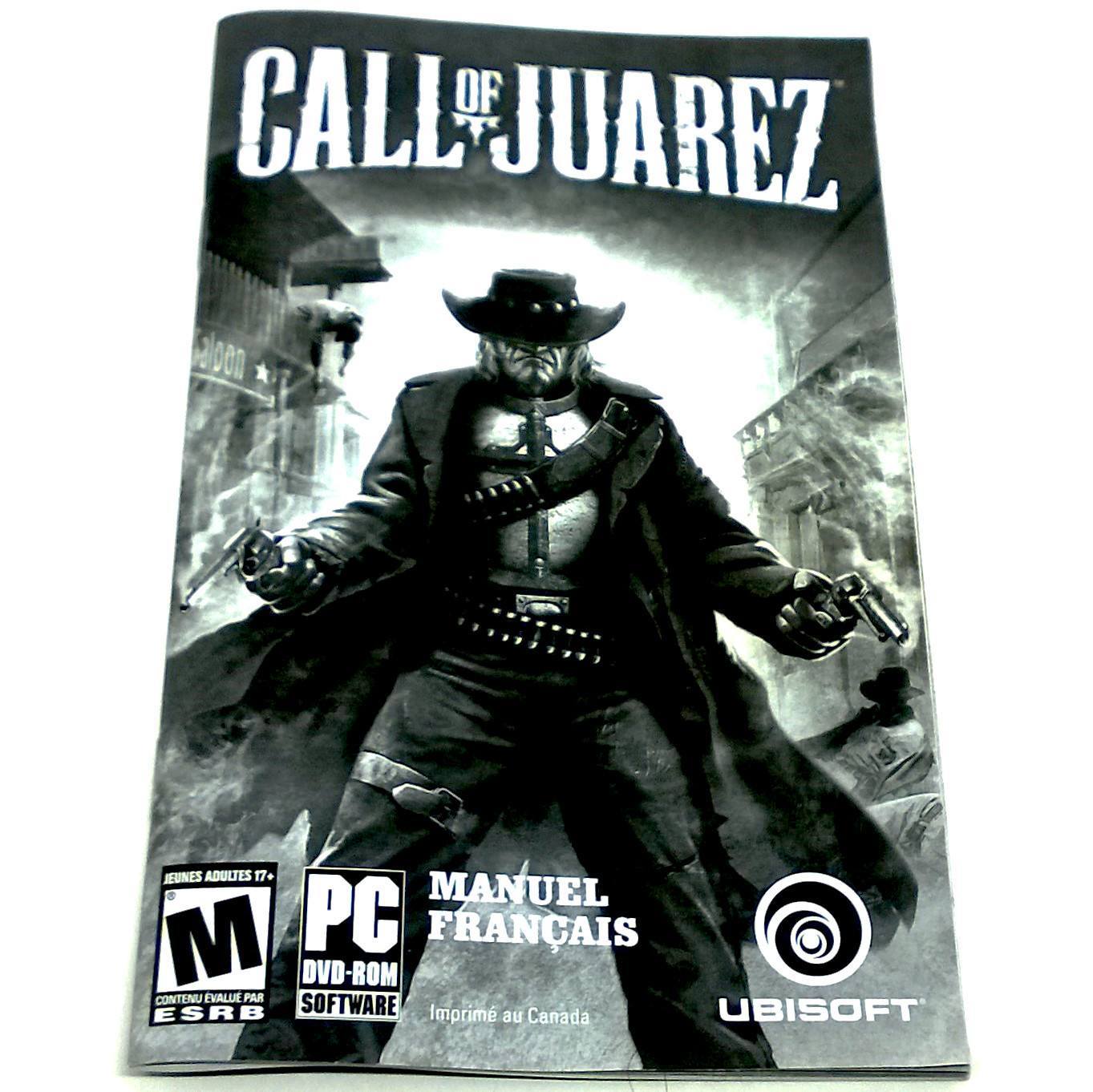 Call of Juarez for PC DVD-ROM - Back of manual