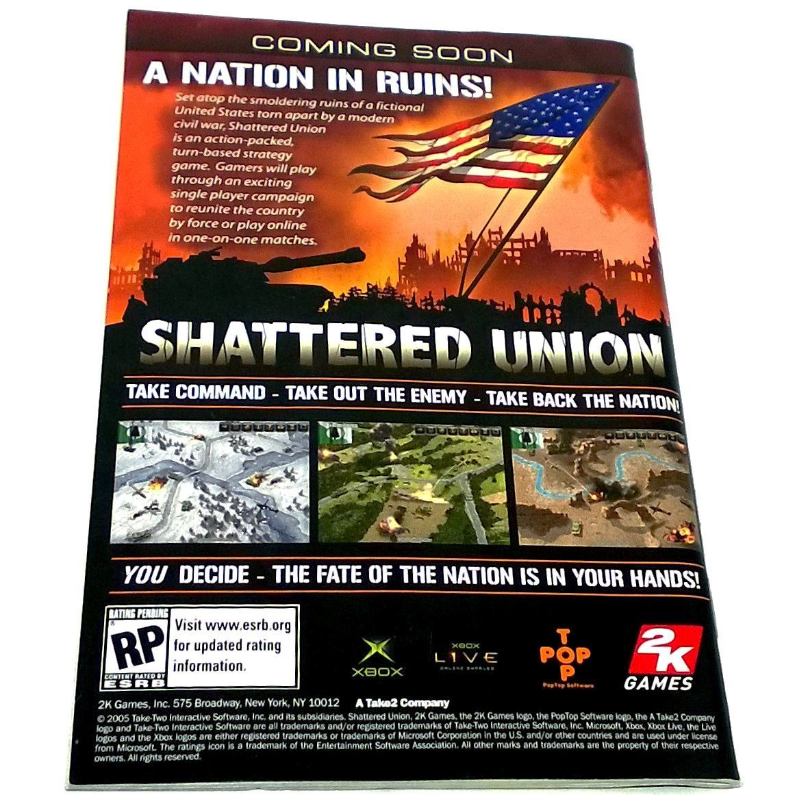 Sid Meier's Pirates! for Xbox - Back of manual