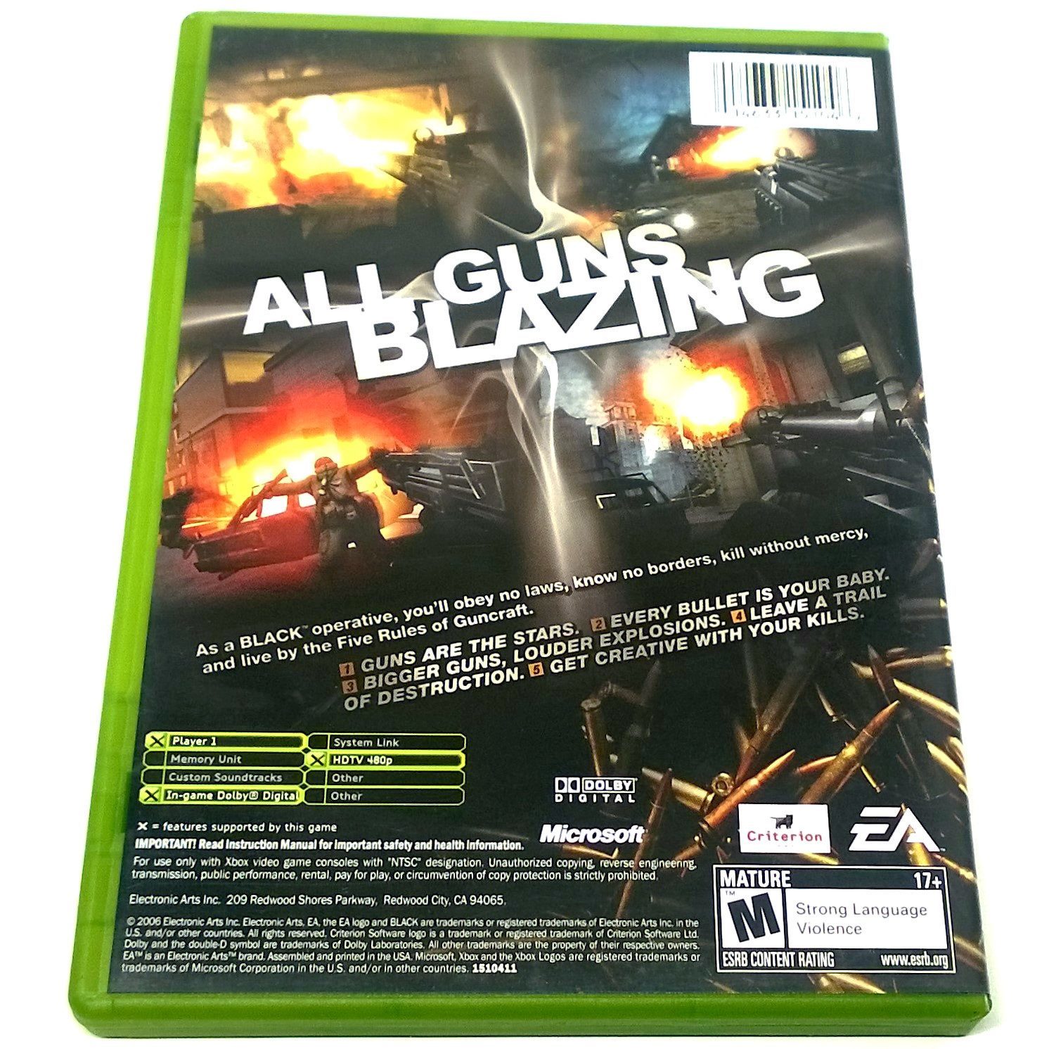 Black for Xbox - Back of case