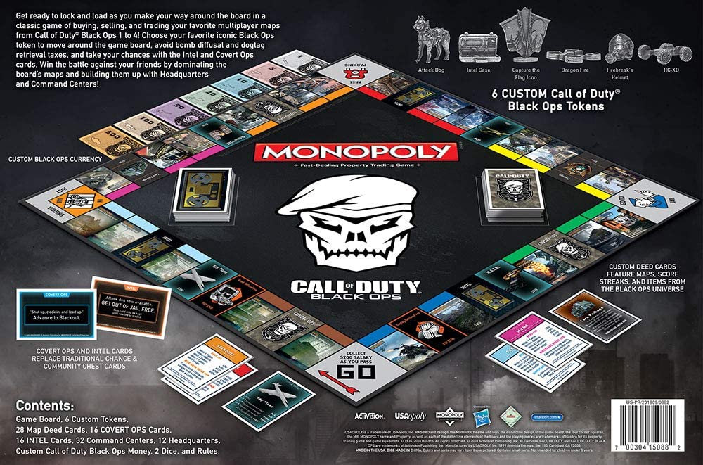 Monopoly: Call of Duty Black Ops Edition | Box | Back