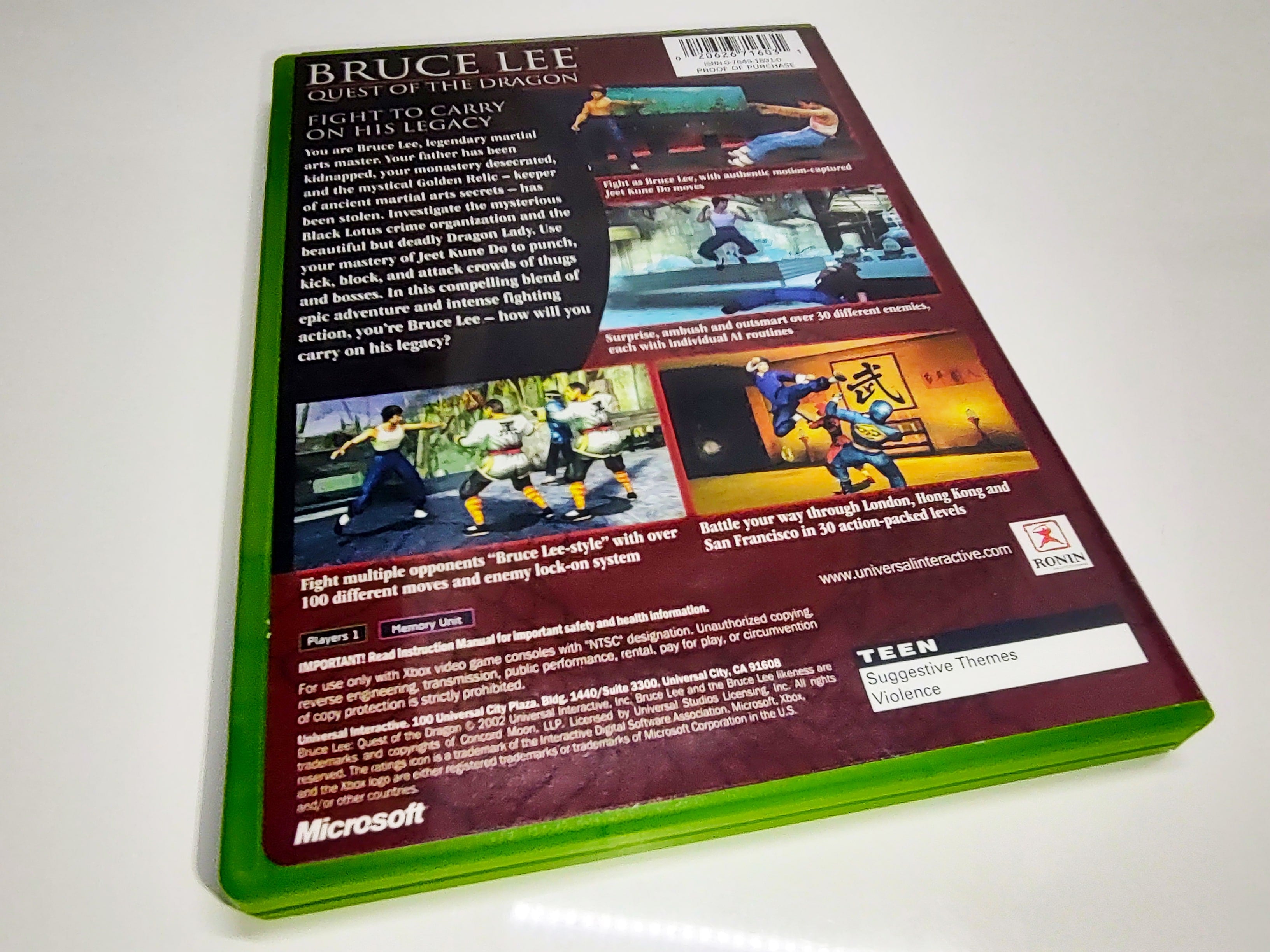 Bruce Lee: Quest of the Dragon | Xbox | Case | Back