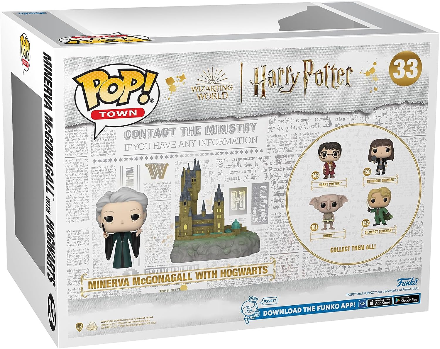 Funko Pop! Town | Harry Potter: Chamber of Secrets 20th Anniversary | Minerva with Hogwarts | Box | Back