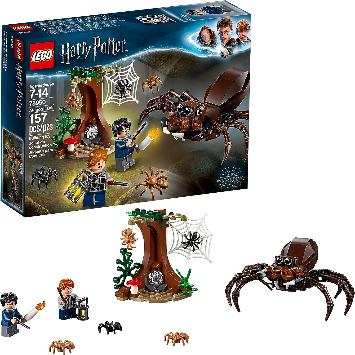 LEGO Harry Potter and The Chamber of Secrets Aragog's Lair | 75950 Building Kit | Box and Contents