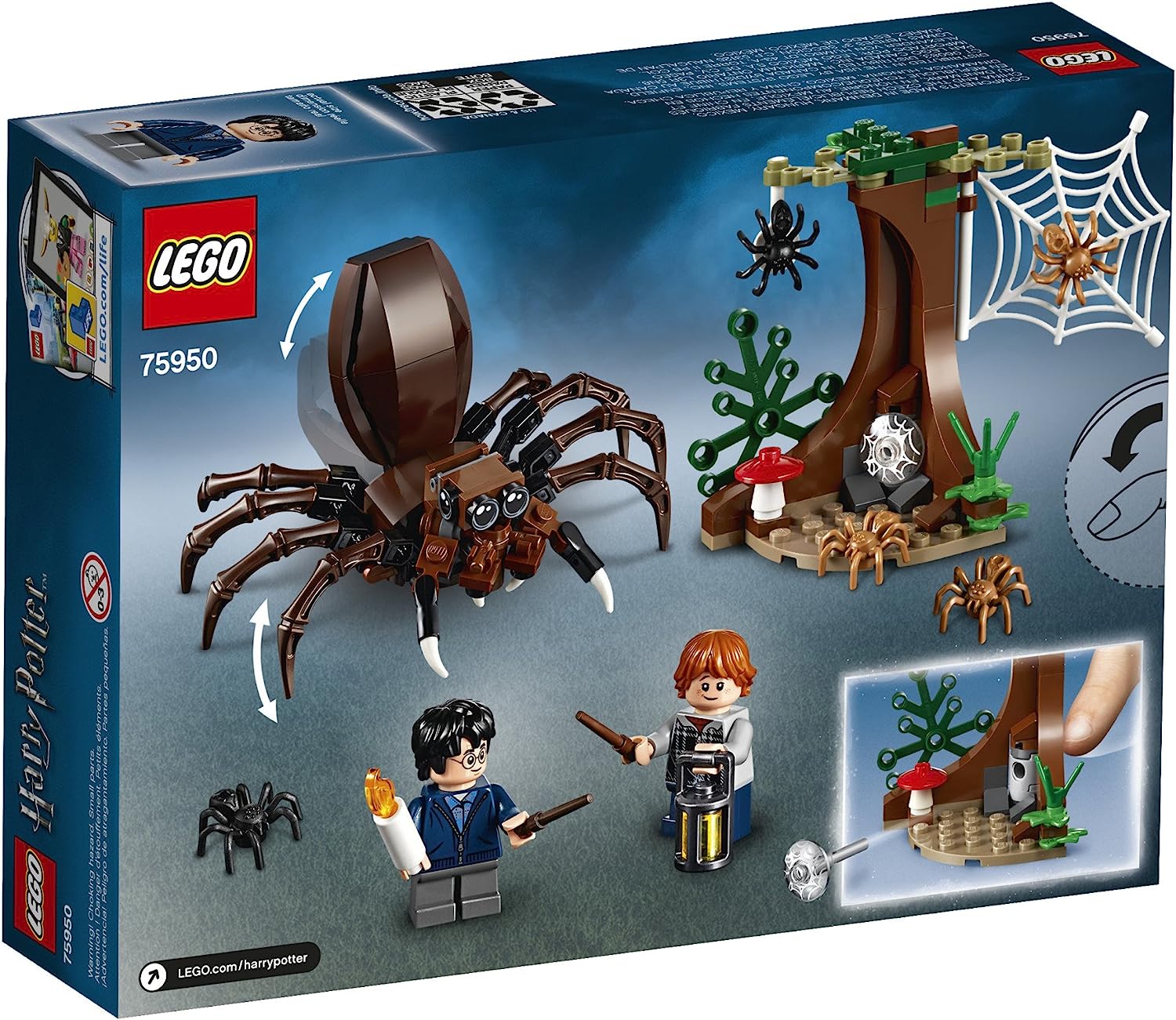 LEGO Harry Potter and The Chamber of Secrets Aragog's Lair | 75950 Building Kit | Box | Back