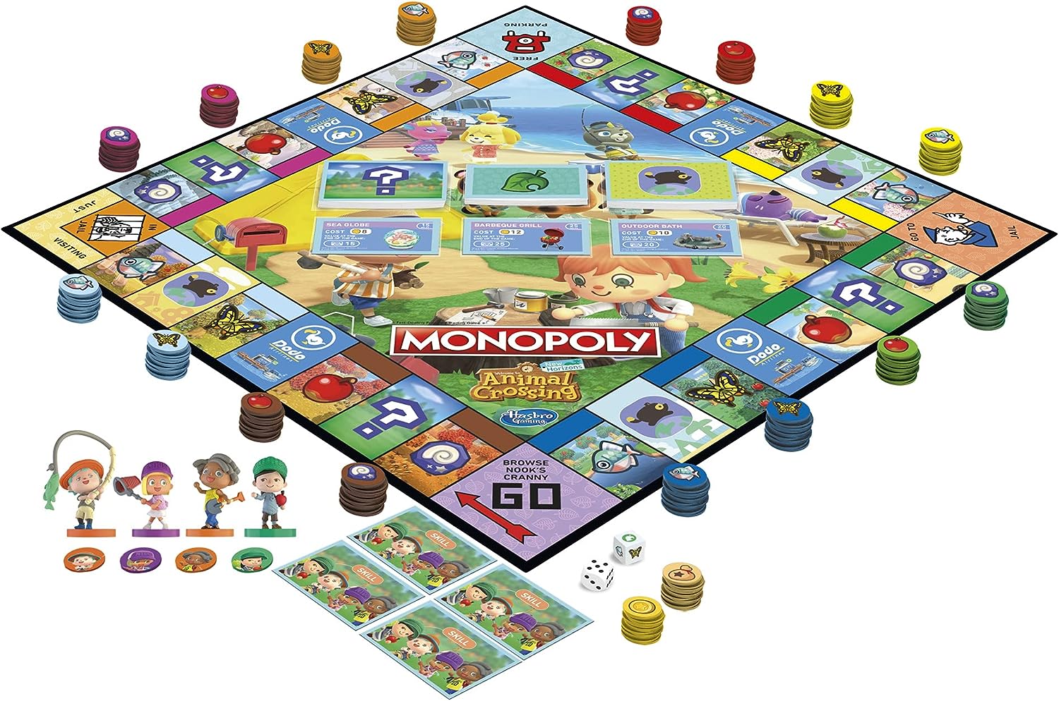 Monopoly Animal Crossing New Horizons Edition Board Game | Board and Pieces