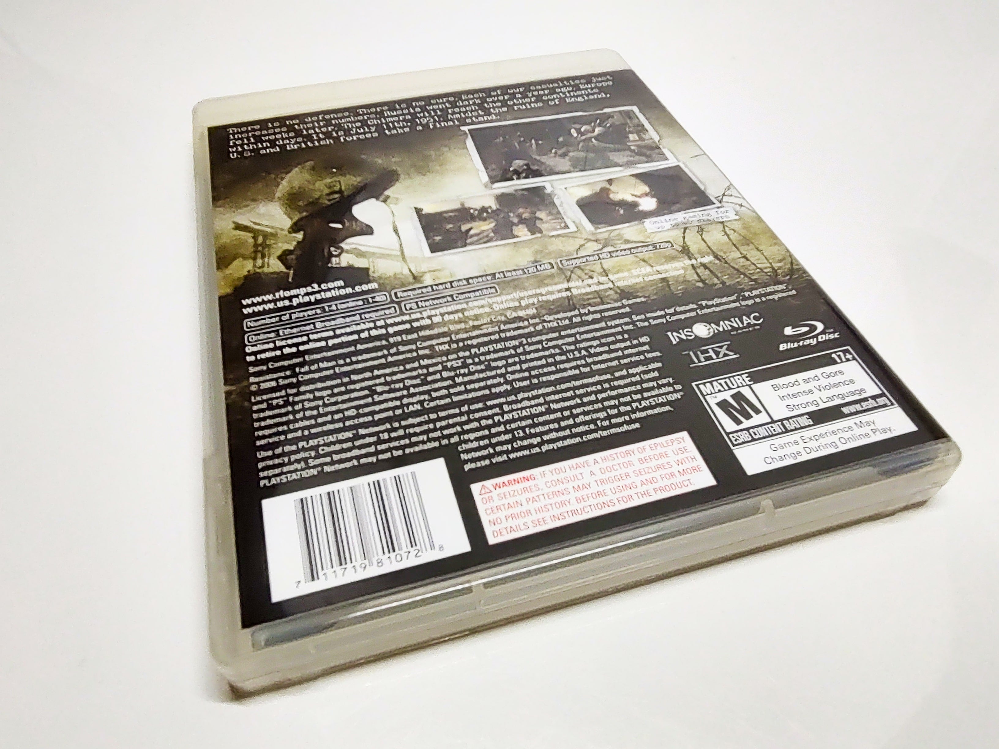 Resistance: Fall of Man | PS3 Game | Back of case