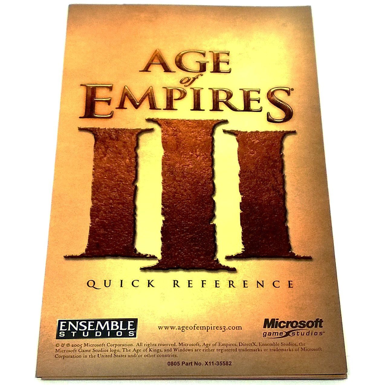 Age of Empires III for PC CD-ROM - Front of reference card