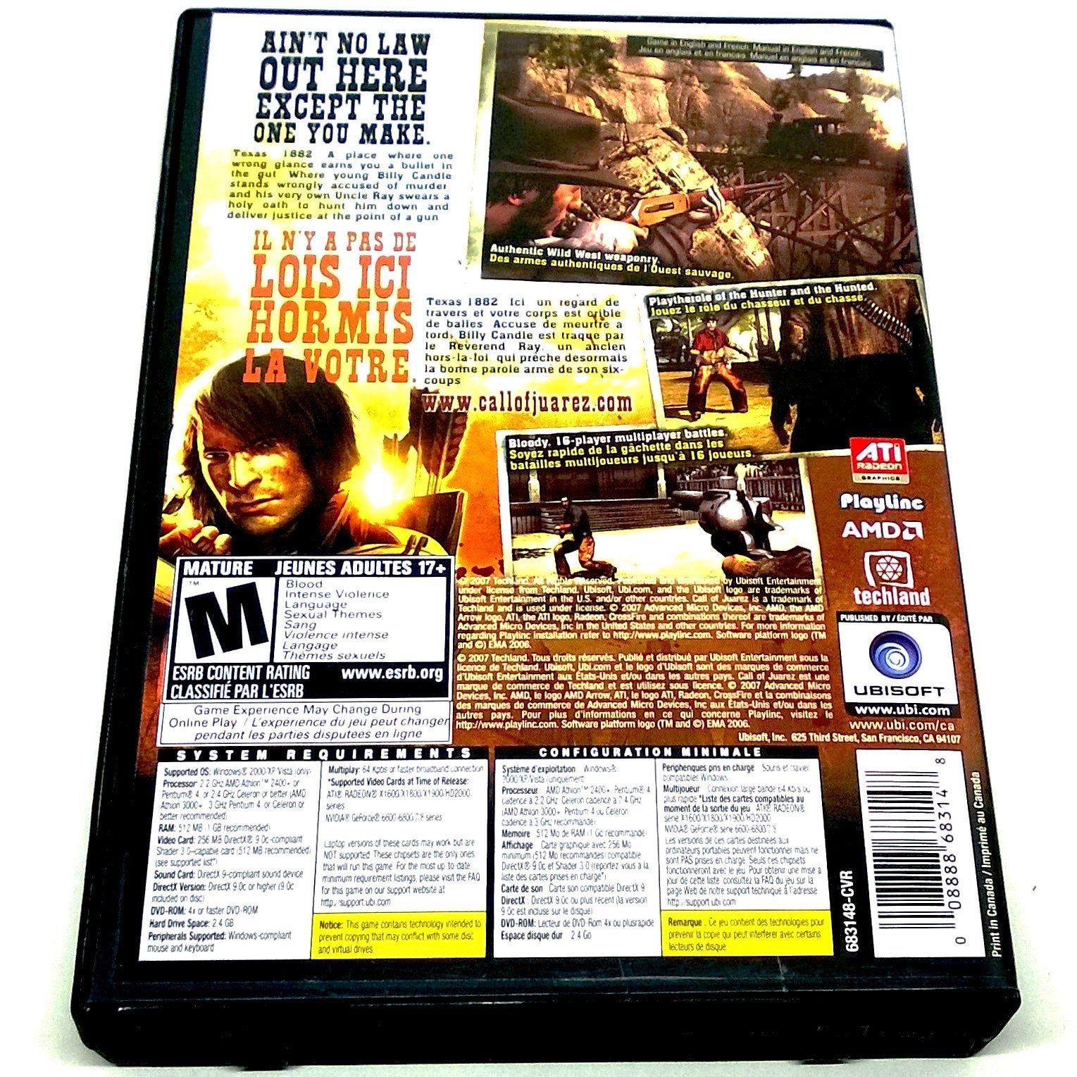 Call of Juarez for PC DVD-ROM - Back of case