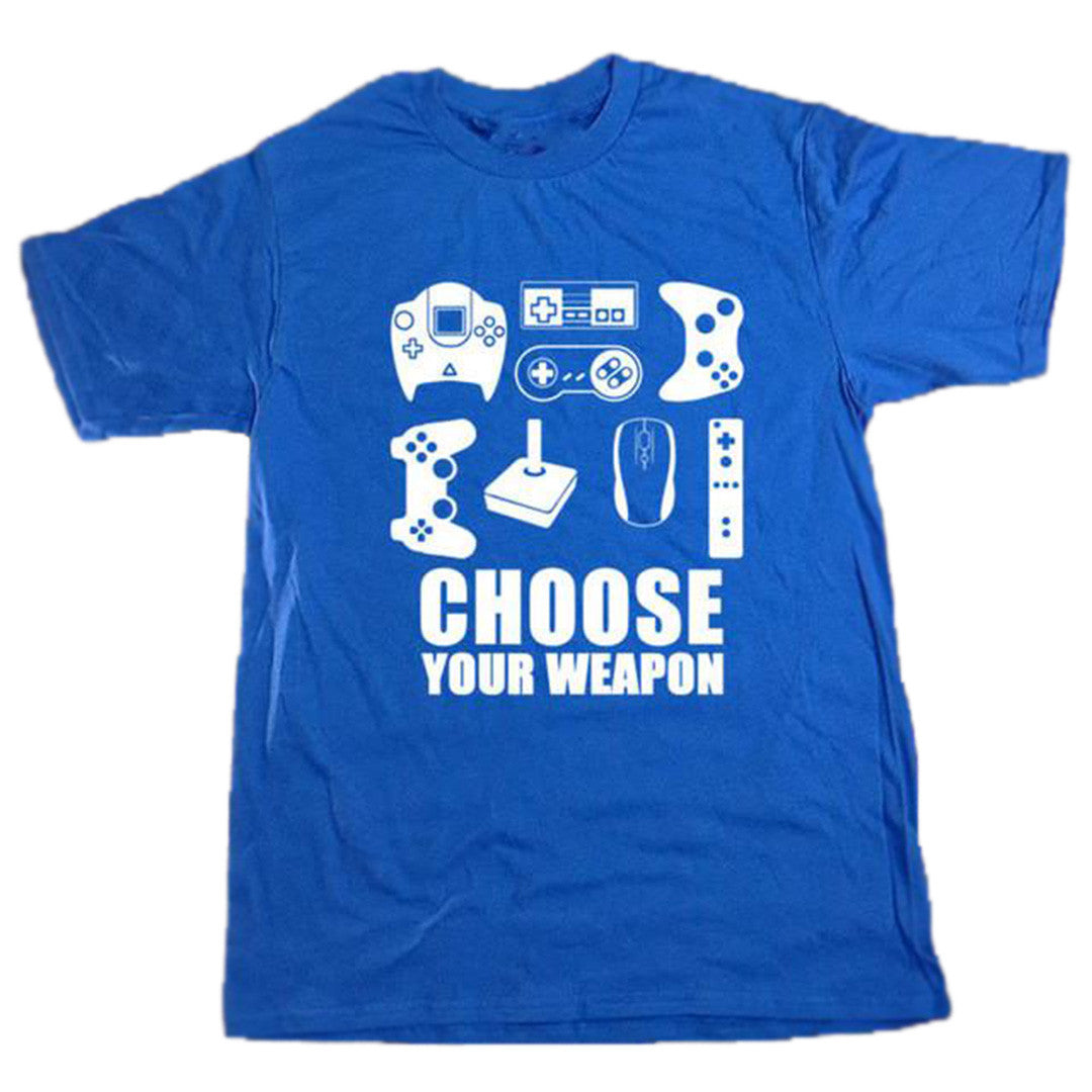 Choose Your Weapon Gamer T-Shirt - Blue