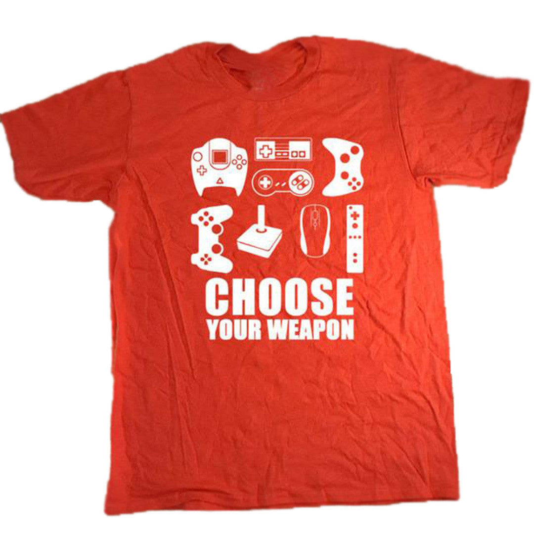 Choose Your Weapon Gamer T-Shirt - Red
