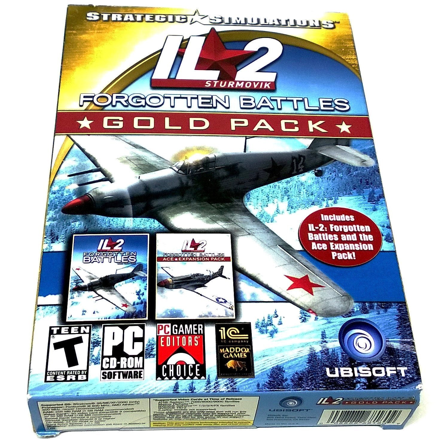 IL-2 Sturmovik: Forgotten Battles (Gold Pack Edition) for PC CD-ROM - Front of box