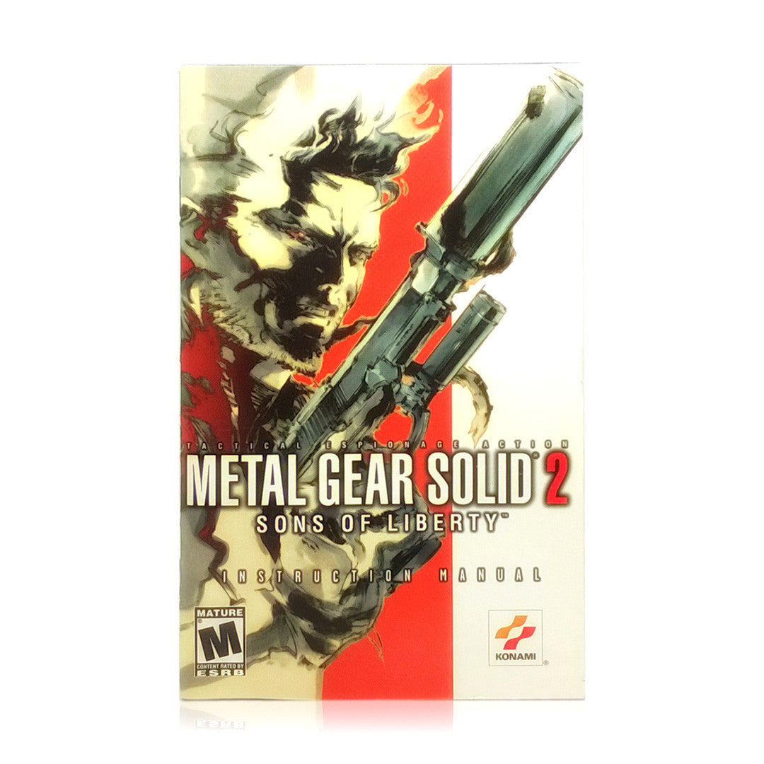 Metal Gear Solid 2: Sons of Liberty Sony PlayStation 2 Game - Manual