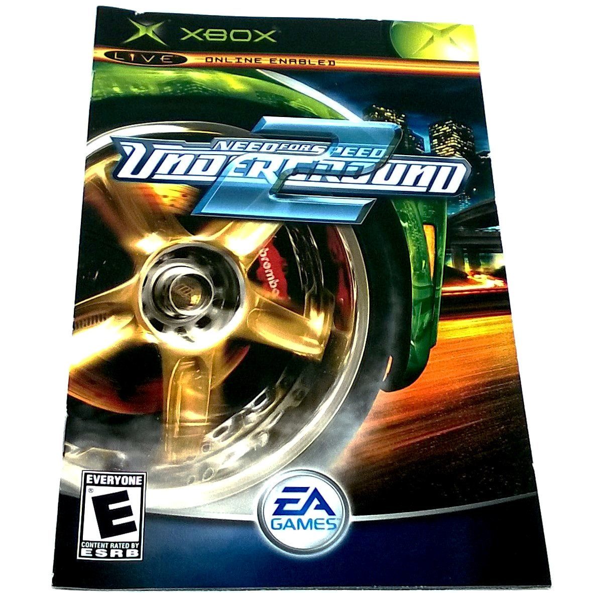 Need for Speed: Underground 2 for Xbox - Front of manual