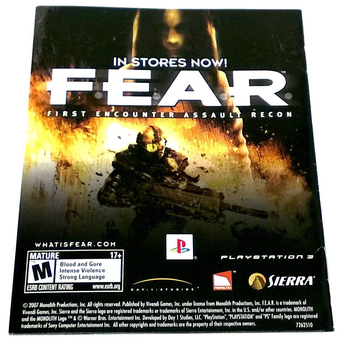 TimeShift for PlayStation 3 - Back of manual