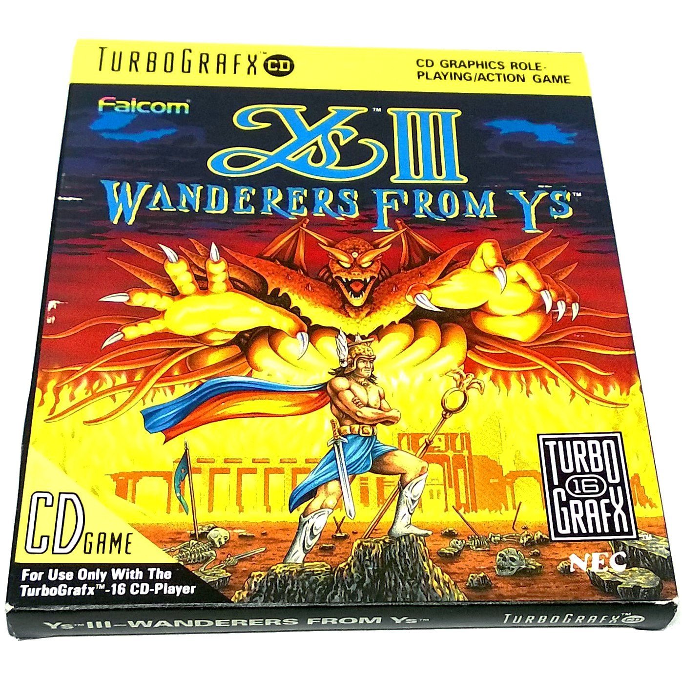 Ys III: Wanderers from Ys for TurboGrafx-16 CD - Front of box