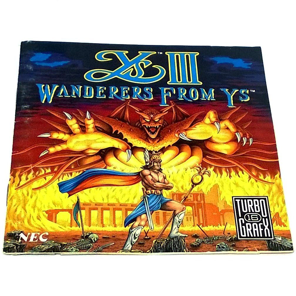 Ys III: Wanderers from Ys for TurboGrafx-16 CD - Front of manual