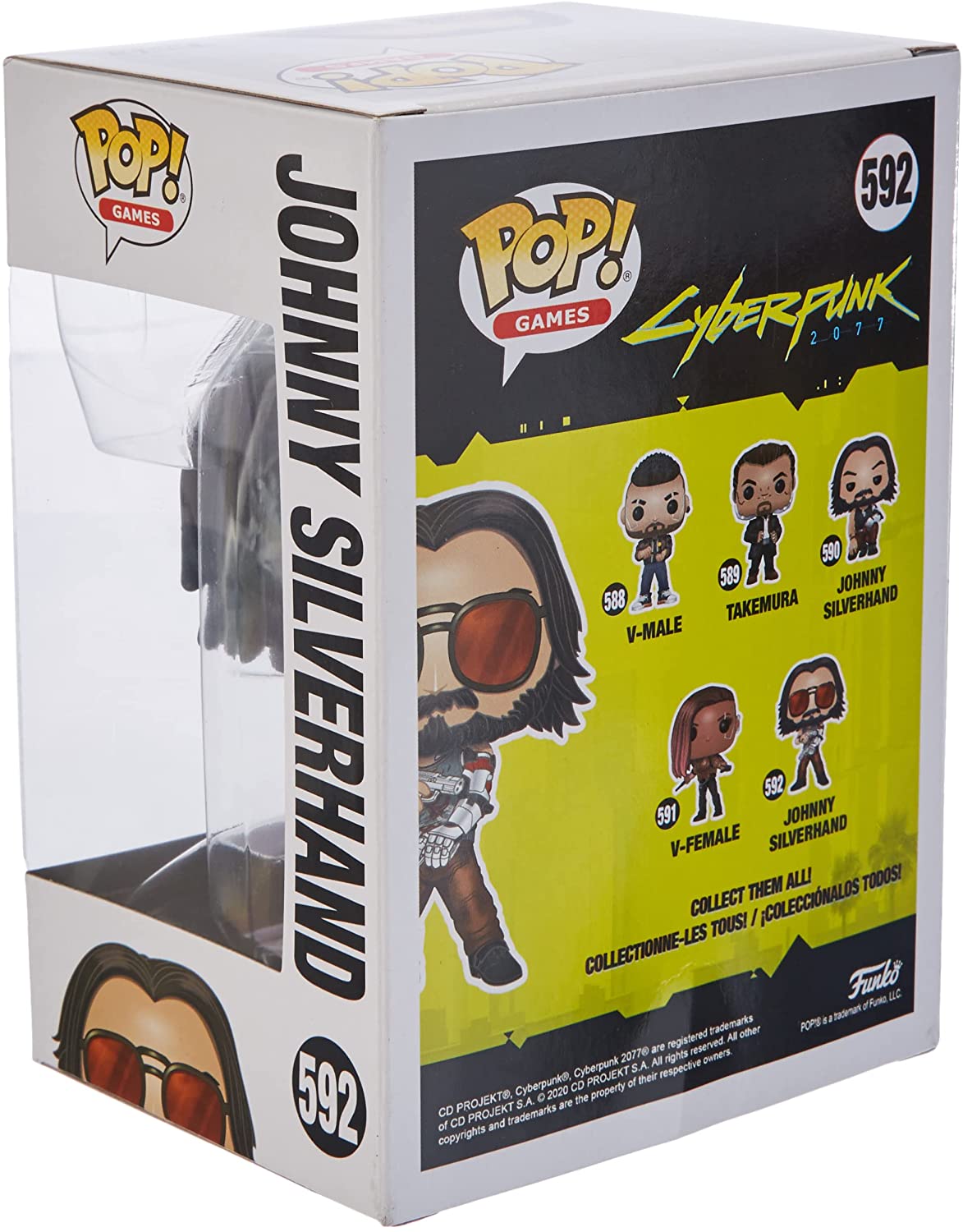 Funko Pop! Games | Cyberpunk 2077 | Johnny Silverhand Figure | Box | Back