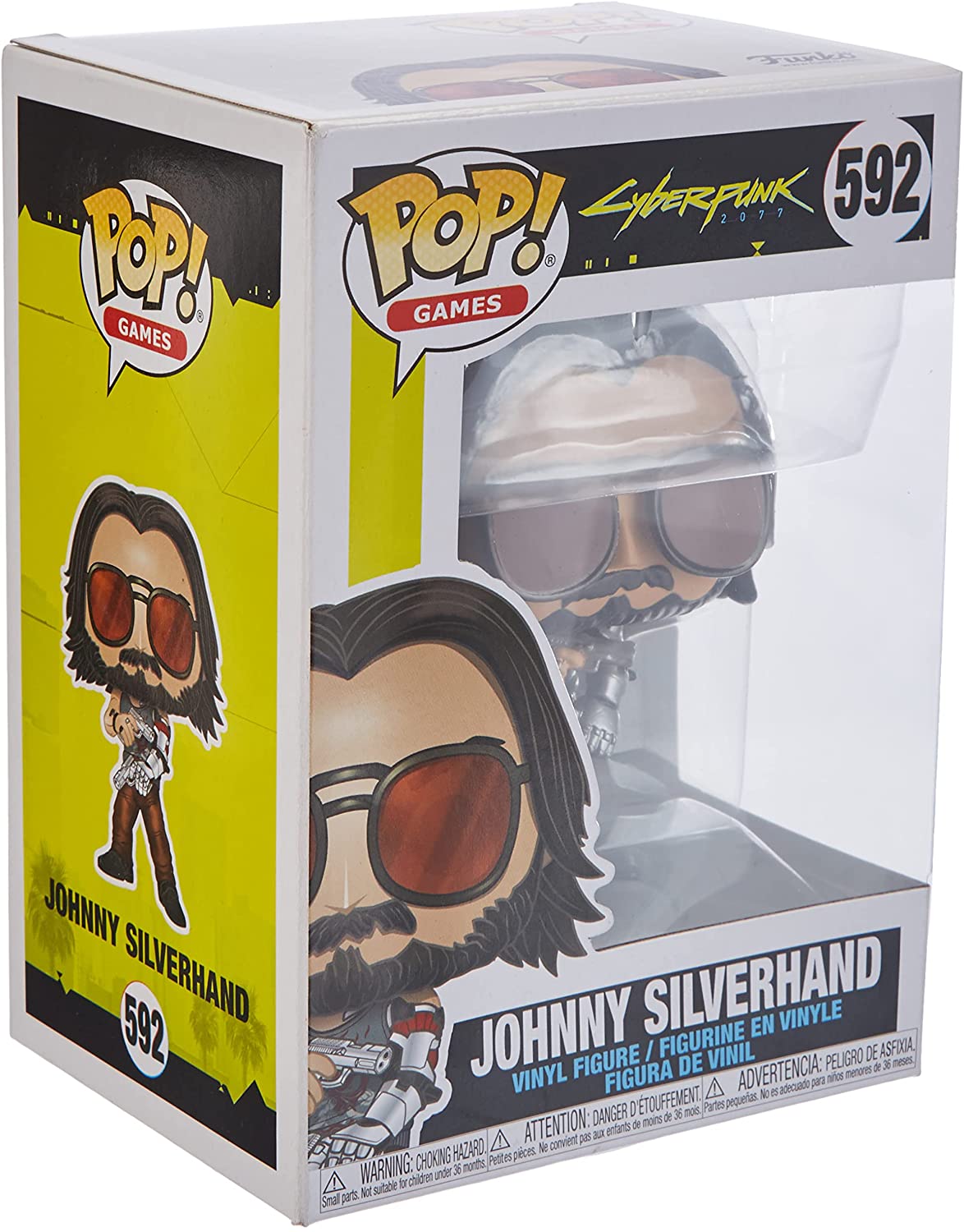 Funko Pop! Games | Cyberpunk 2077 | Johnny Silverhand Figure | Box | Front