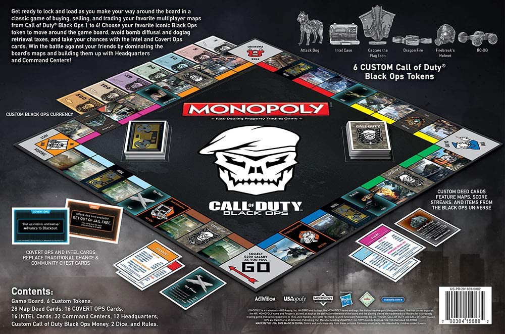 Monopoly: Call of Duty Black Ops Edition | Box | Back